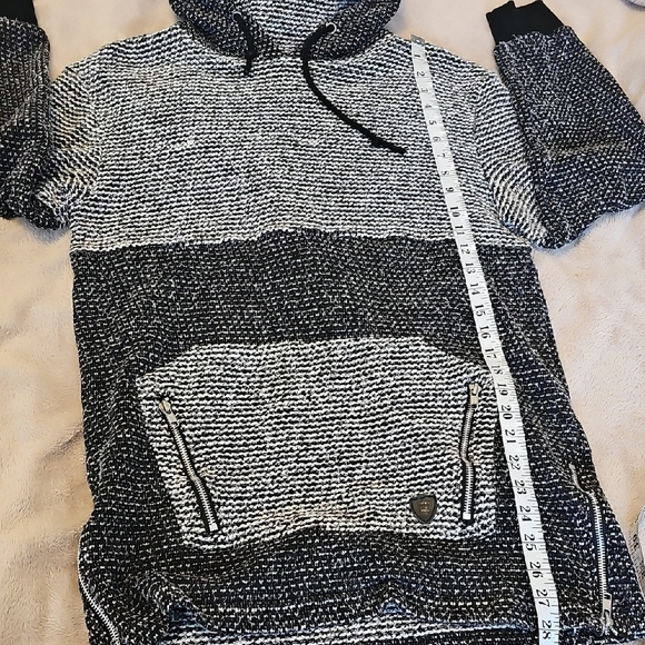 Soulstar Monochrome Striped Men's Hoodie Sweater Size M - Picture 10 of 11